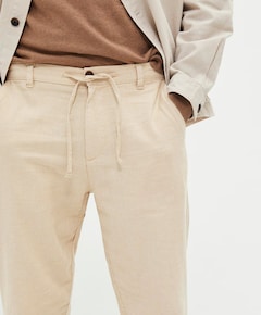 SLH172-SLIMTAPE BRODY LINEN PANT NO heren broek beige