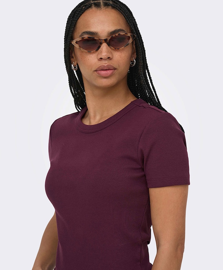 Dames T-shirt bordeaux
