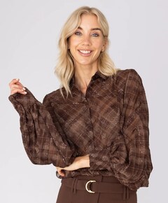 Dames blouse bruin