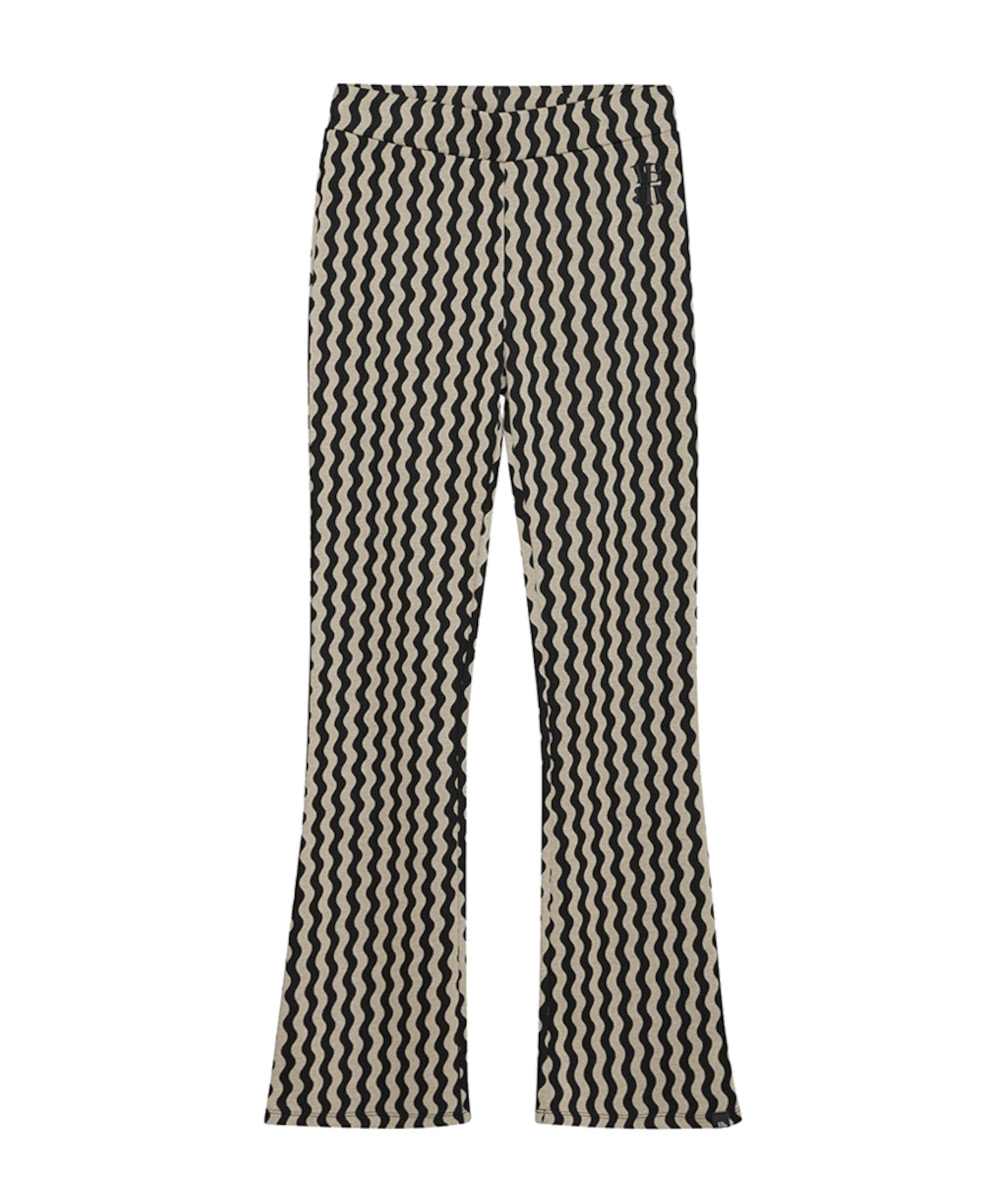 Flared Zigzag broek zwart