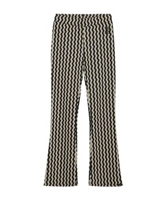 Flared Zigzag broek zwart