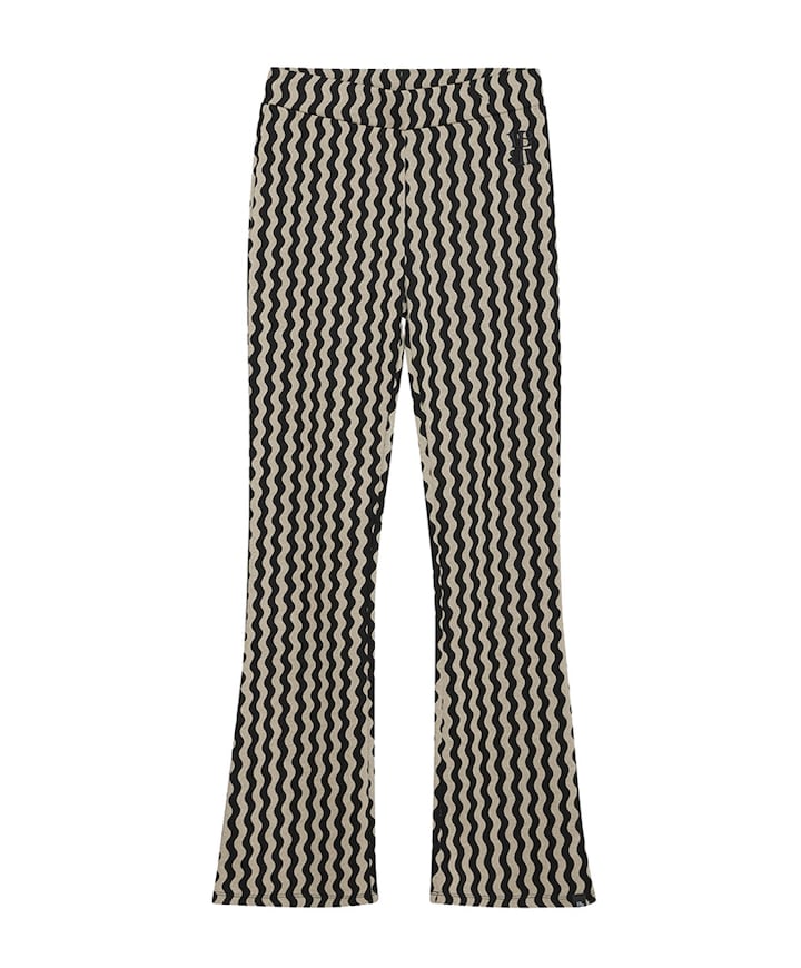 Flared Zigzag broek zwart