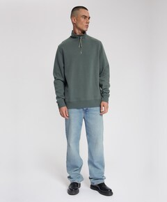 Heren trui met rits groen
