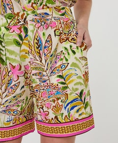 Jungle print dames korte broek ecru