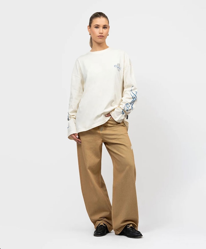 Uniseks longsleeve ecru