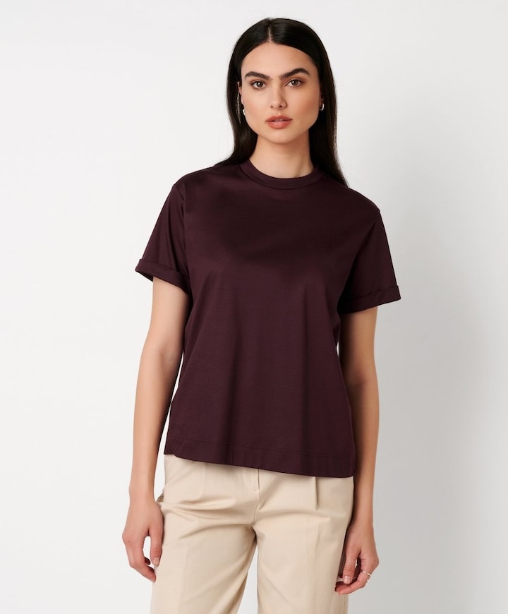 Dames T-shirt bordeaux