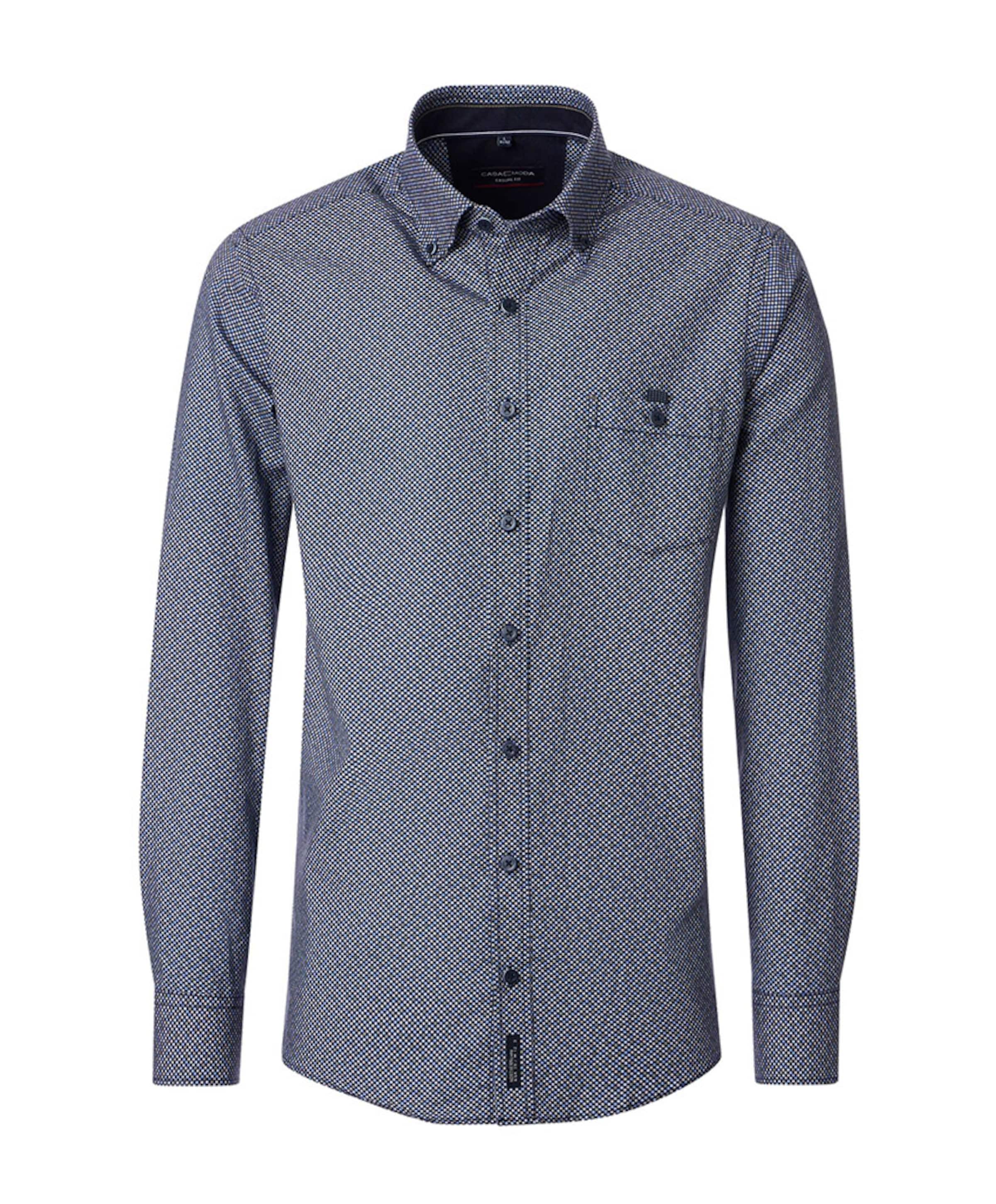 Heren overhemd lange mouw blauw