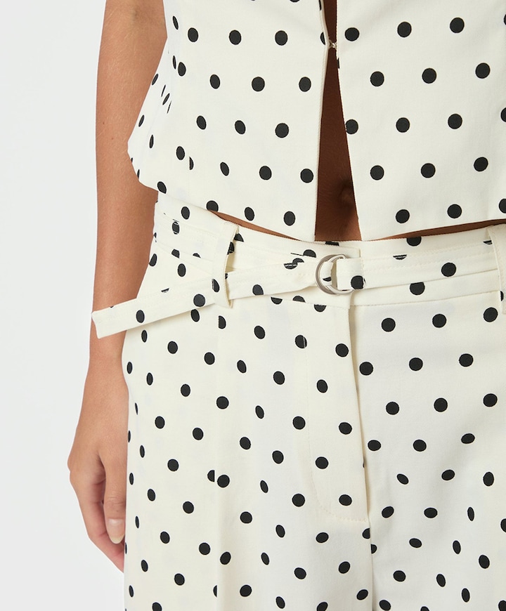 Malba Dot dames broek wit