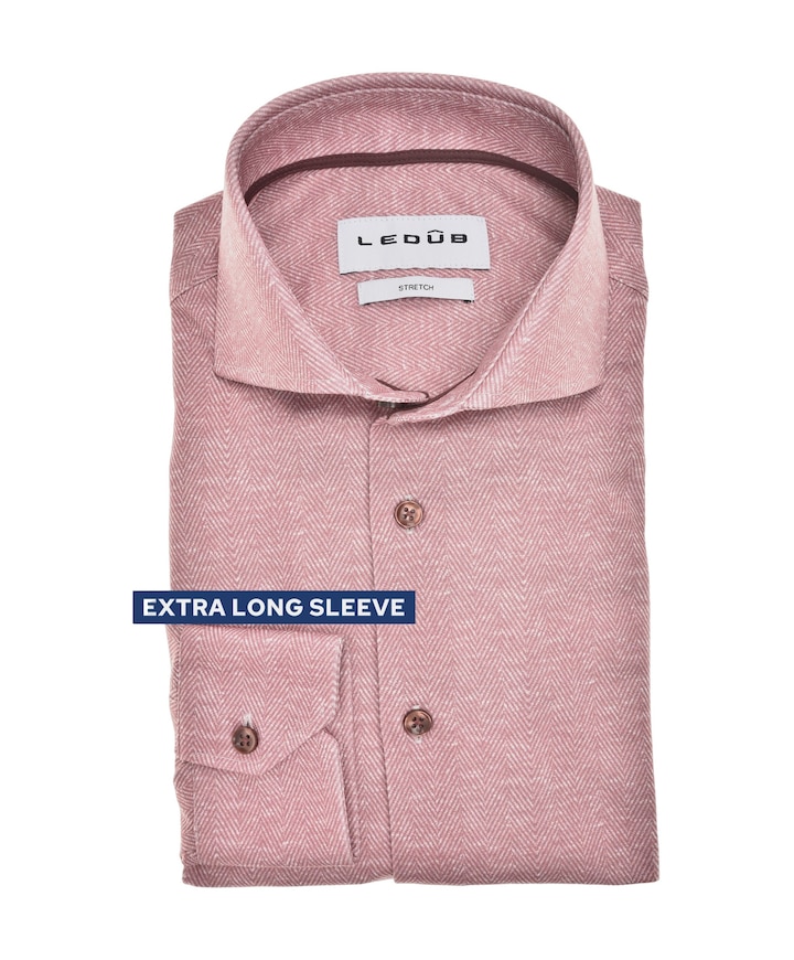 Heren overhemd lange mouw roze