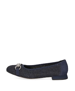 Woms dames ballerina's blauw