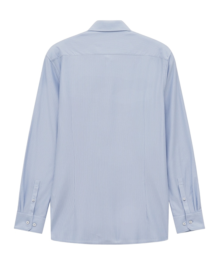 Heren overhemd lange mouw blauw