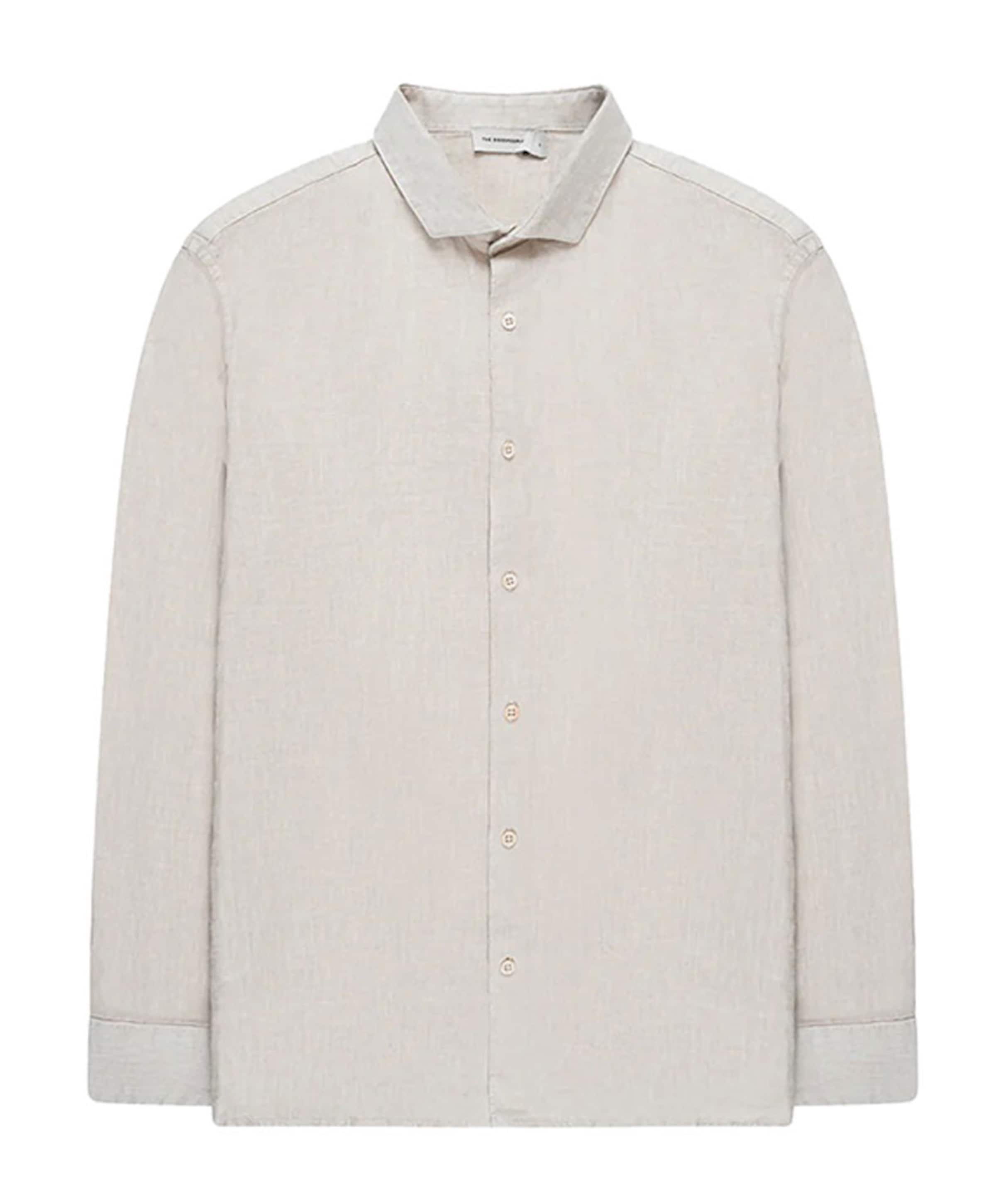 Heren overhemd lange mouw beige