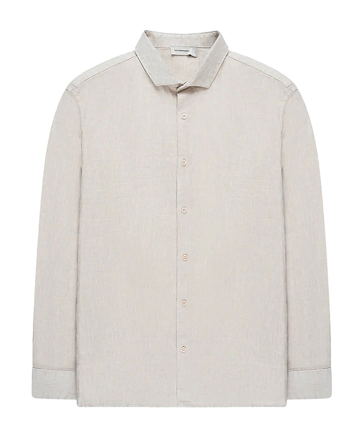 Heren overhemd lange mouw beige