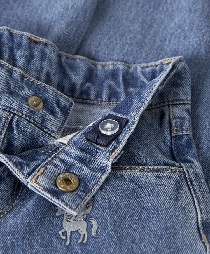 NMFBELLA BARREL GLITTER 4577- meisjes jeans blauw