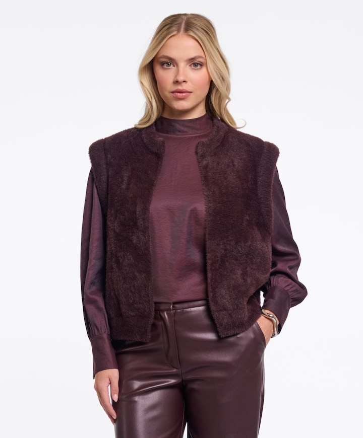 Dames gilet bordeaux
