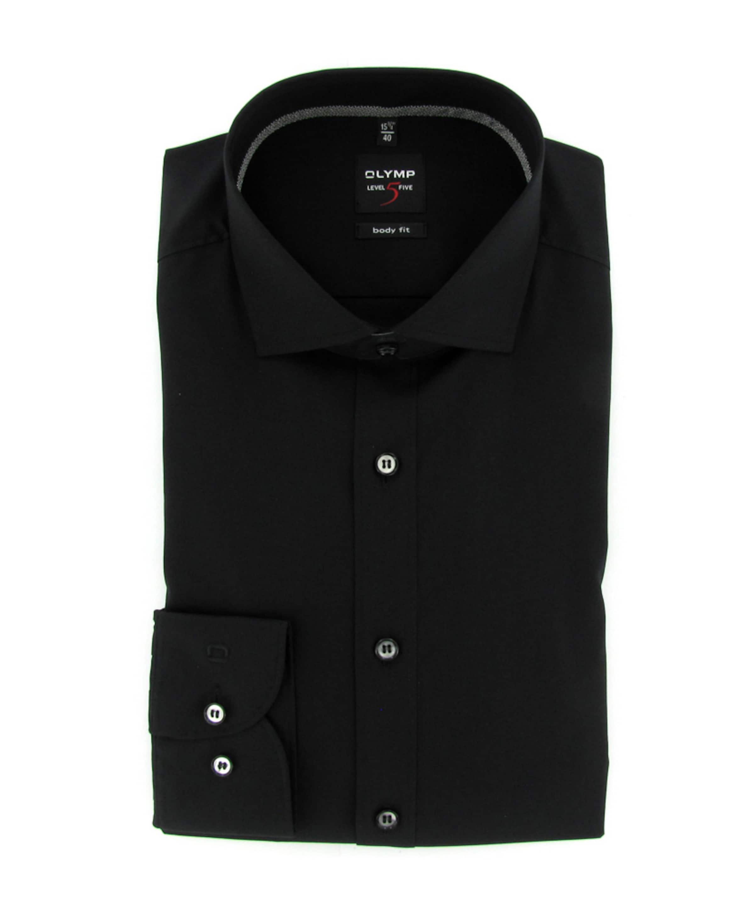 Heren overhemd lange mouw zwart