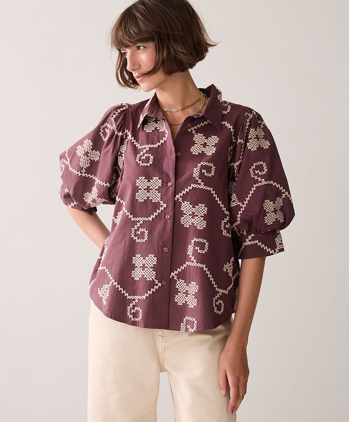 Dames blouse bruin