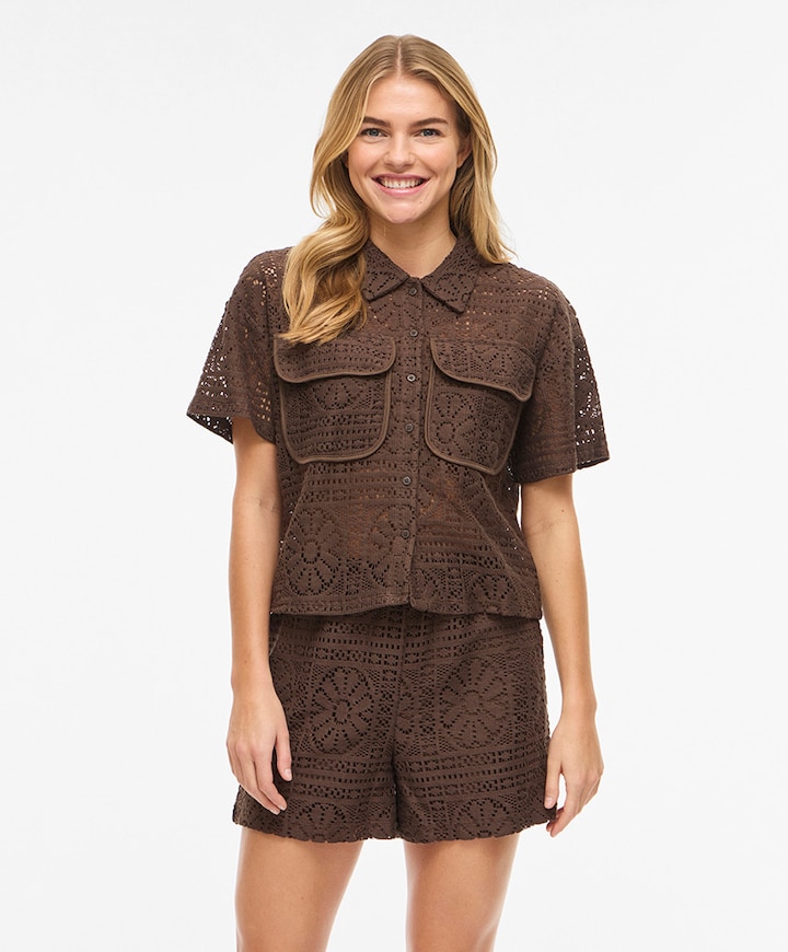 Dames blouse bruin
