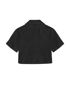 Meisjes blouse korte mouw zwart