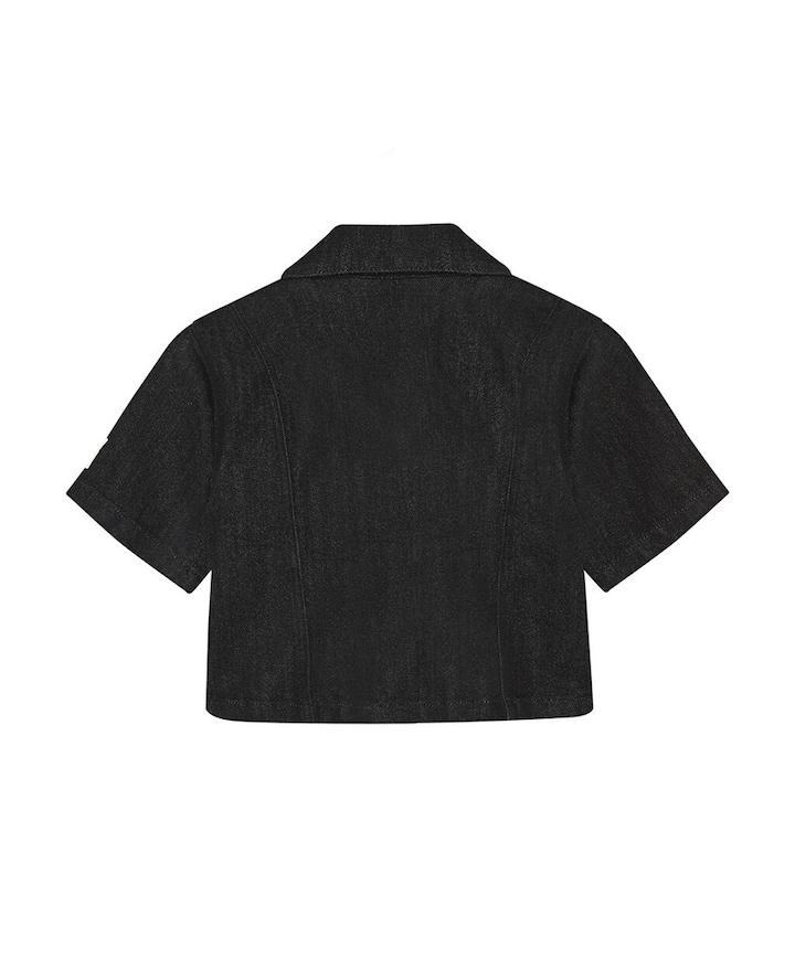 Meisjes blouse korte mouw zwart