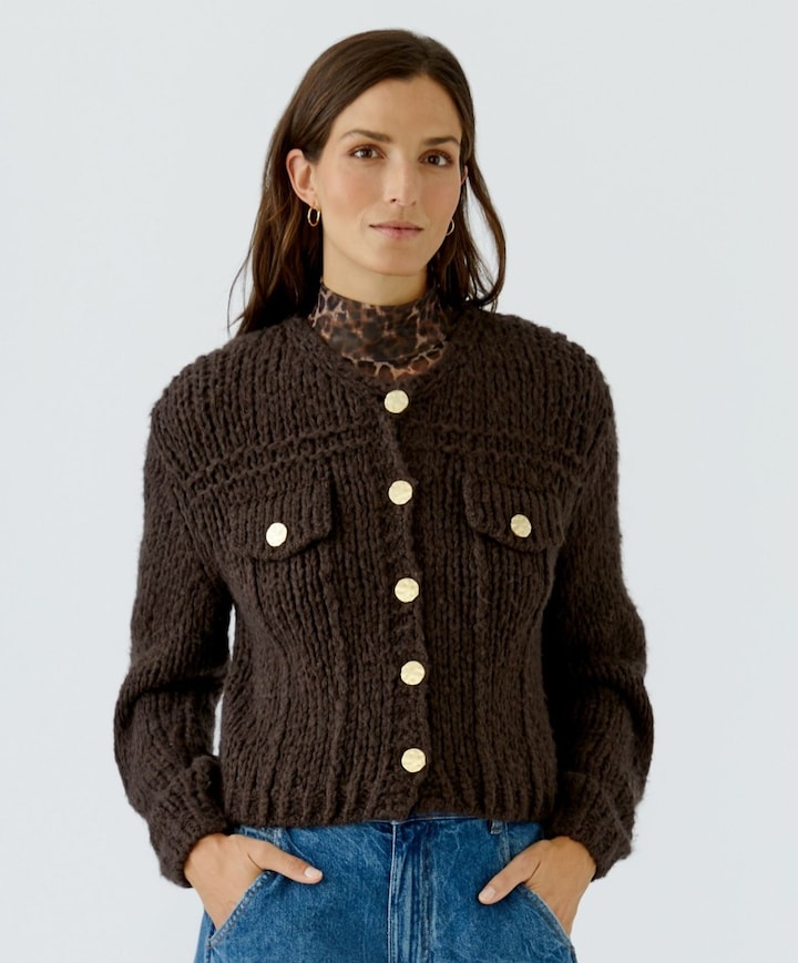 Dames vest bruin