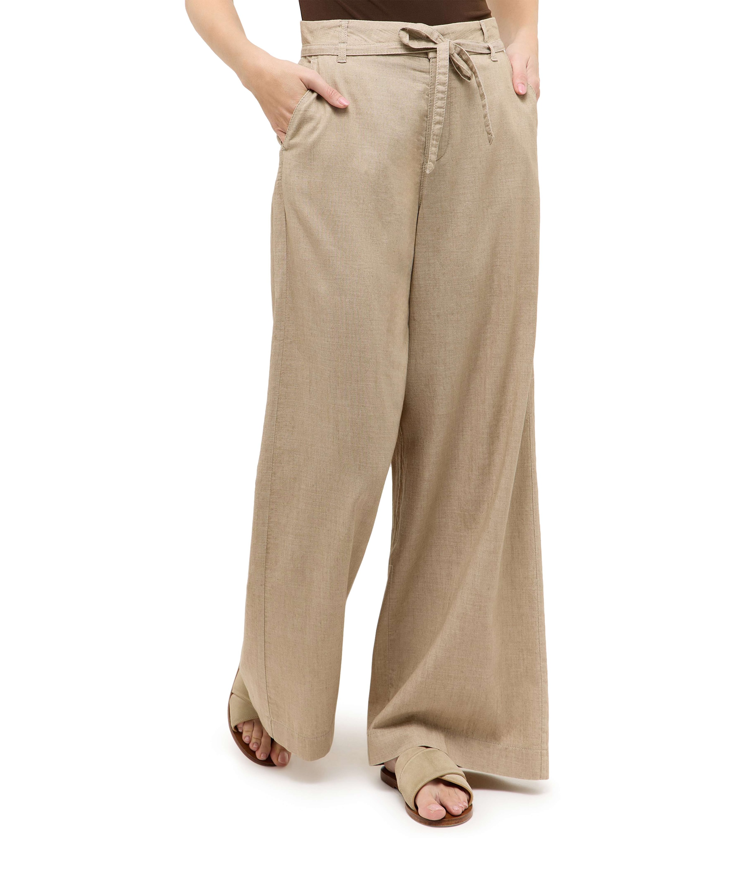 LIVA SLEEK dames broek beige
