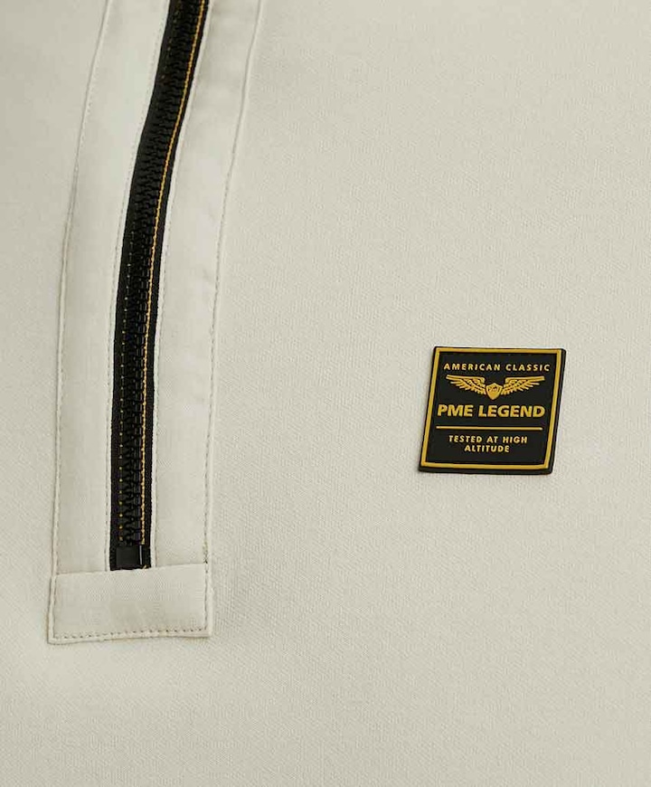 Heren trui met rits ecru