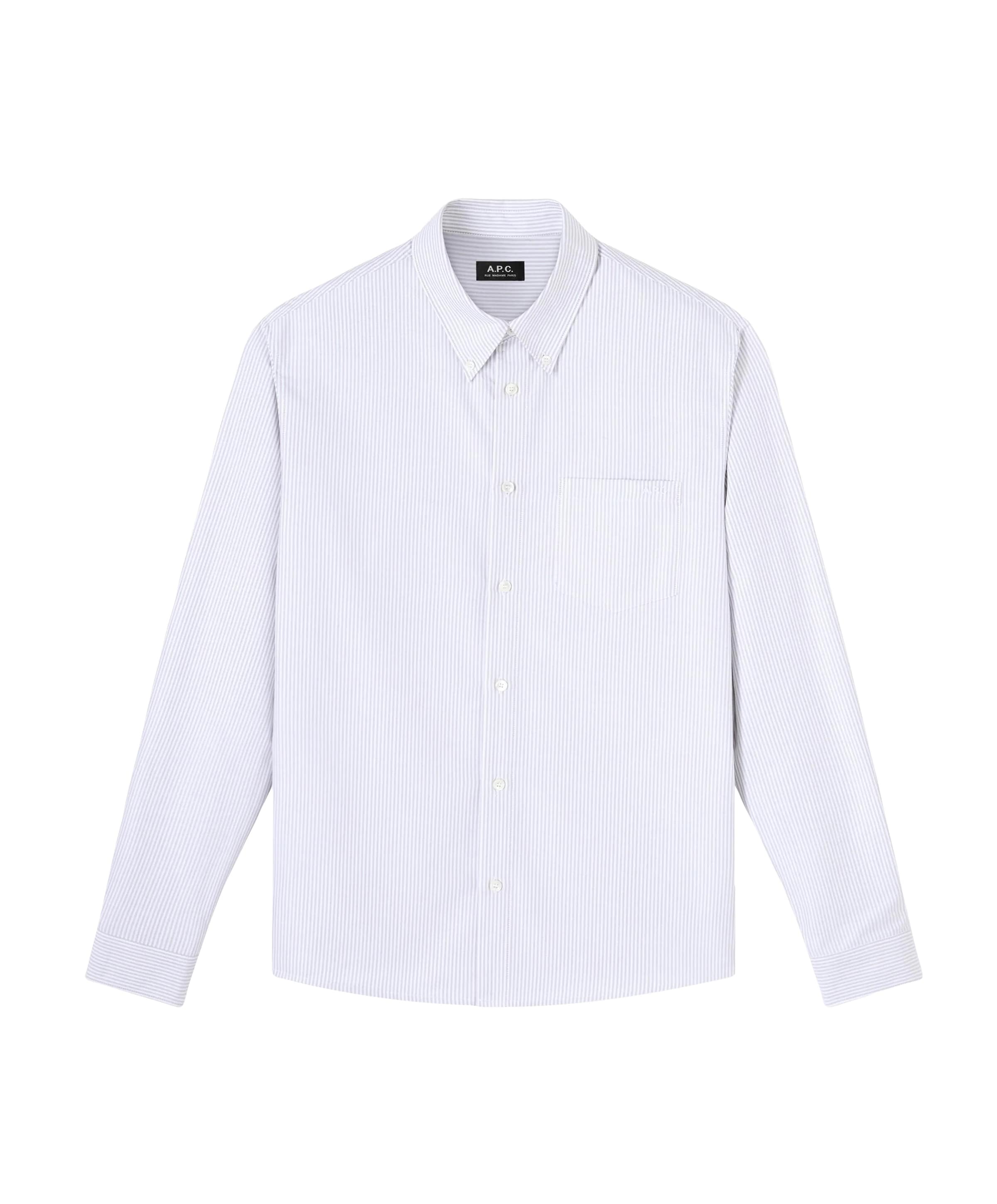 Heren overhemd lange mouw blauw