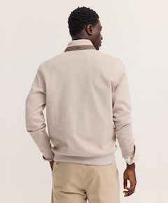 Heren trui met rits beige
