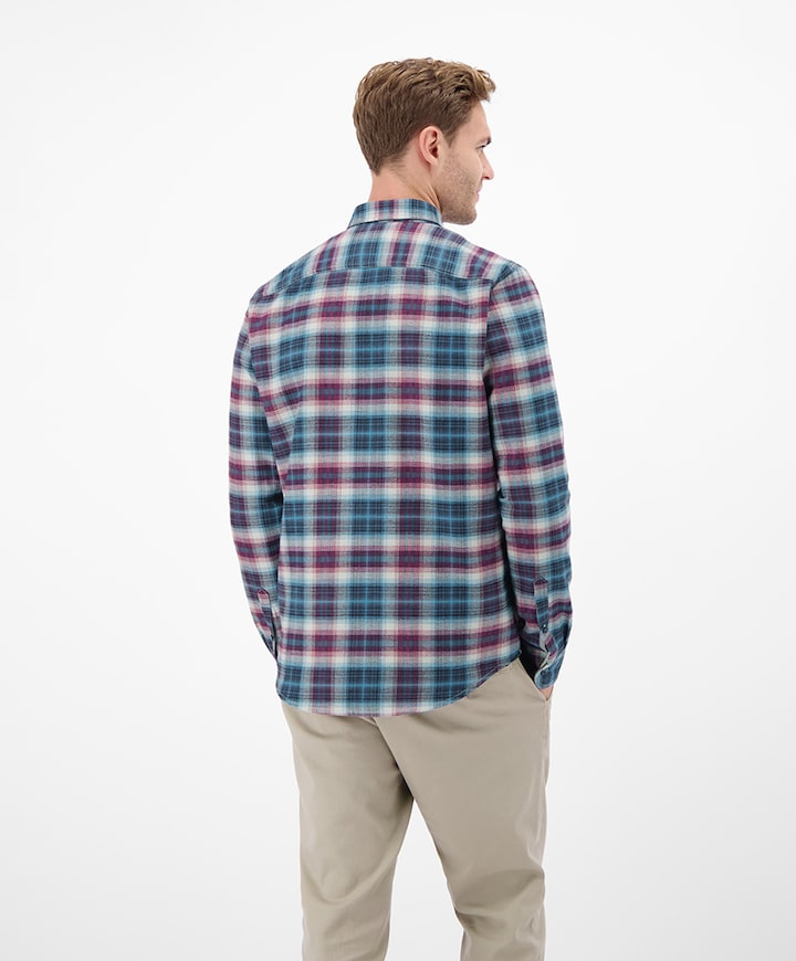 Heren overhemd lange mouw rood