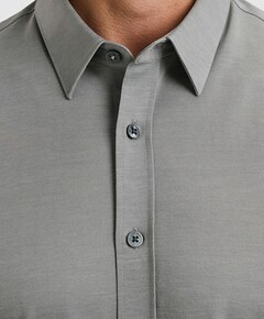 Heren overhemd lange mouw blauw