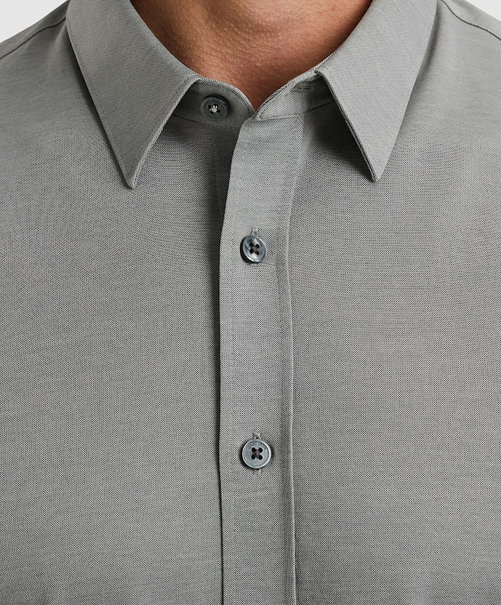 Heren overhemd lange mouw blauw