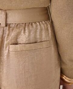 Metallic Lamee broek beige