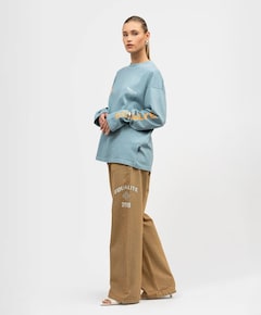 Uniseks longsleeve blauw