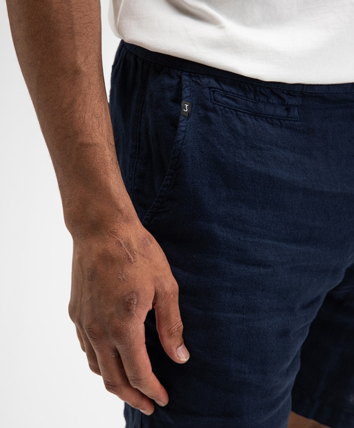 Loner Linen Short heren korte broek blauw