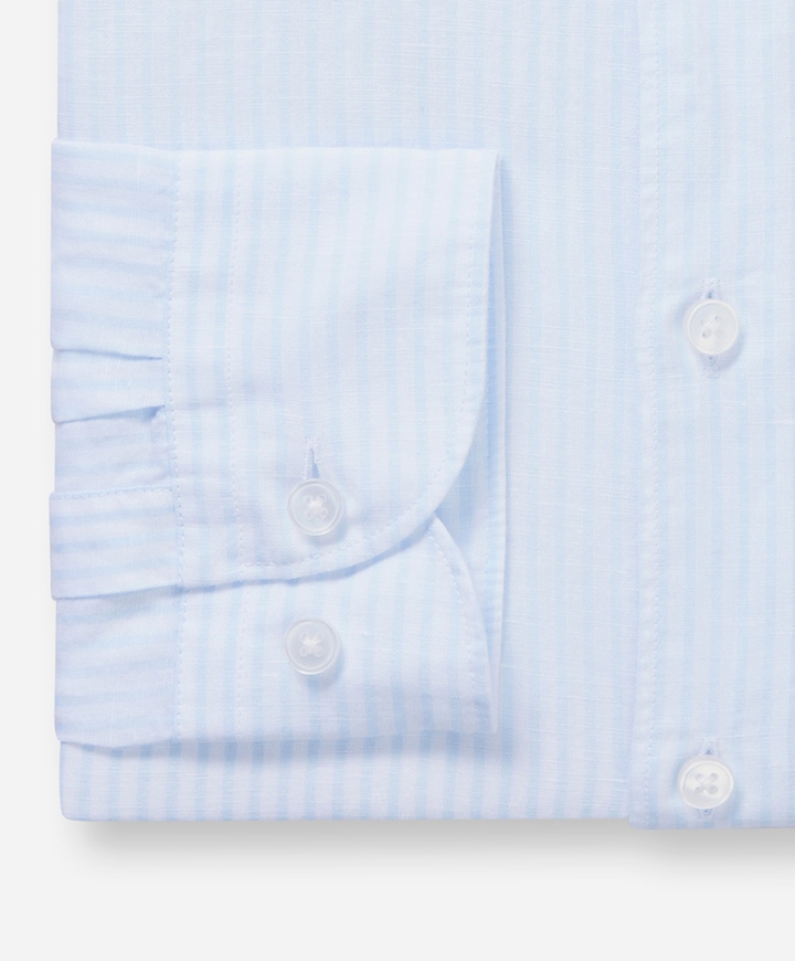 Heren overhemd lange mouw blauw