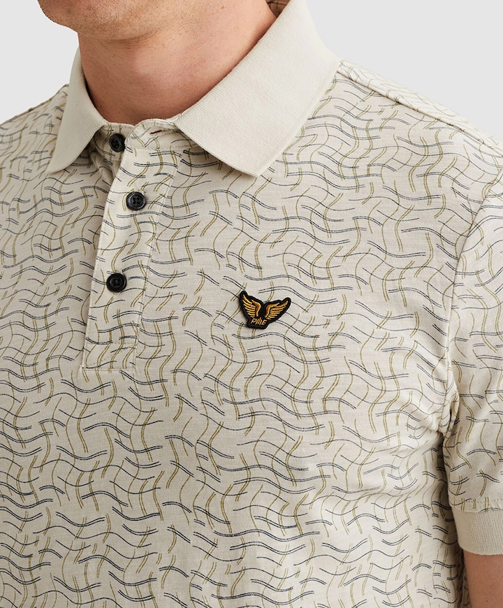 Heren polo ecru