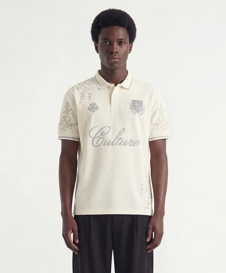 Heren polo ecru
