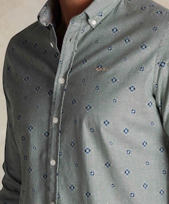 Heren overhemd lange mouw groen