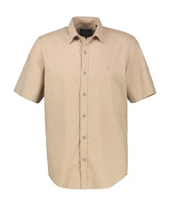 Heren overhemd korte mouw beige