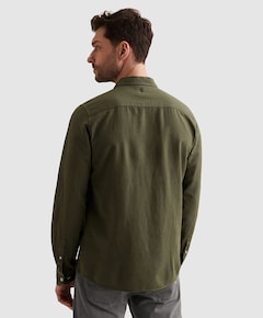 Heren overhemd lange mouw groen