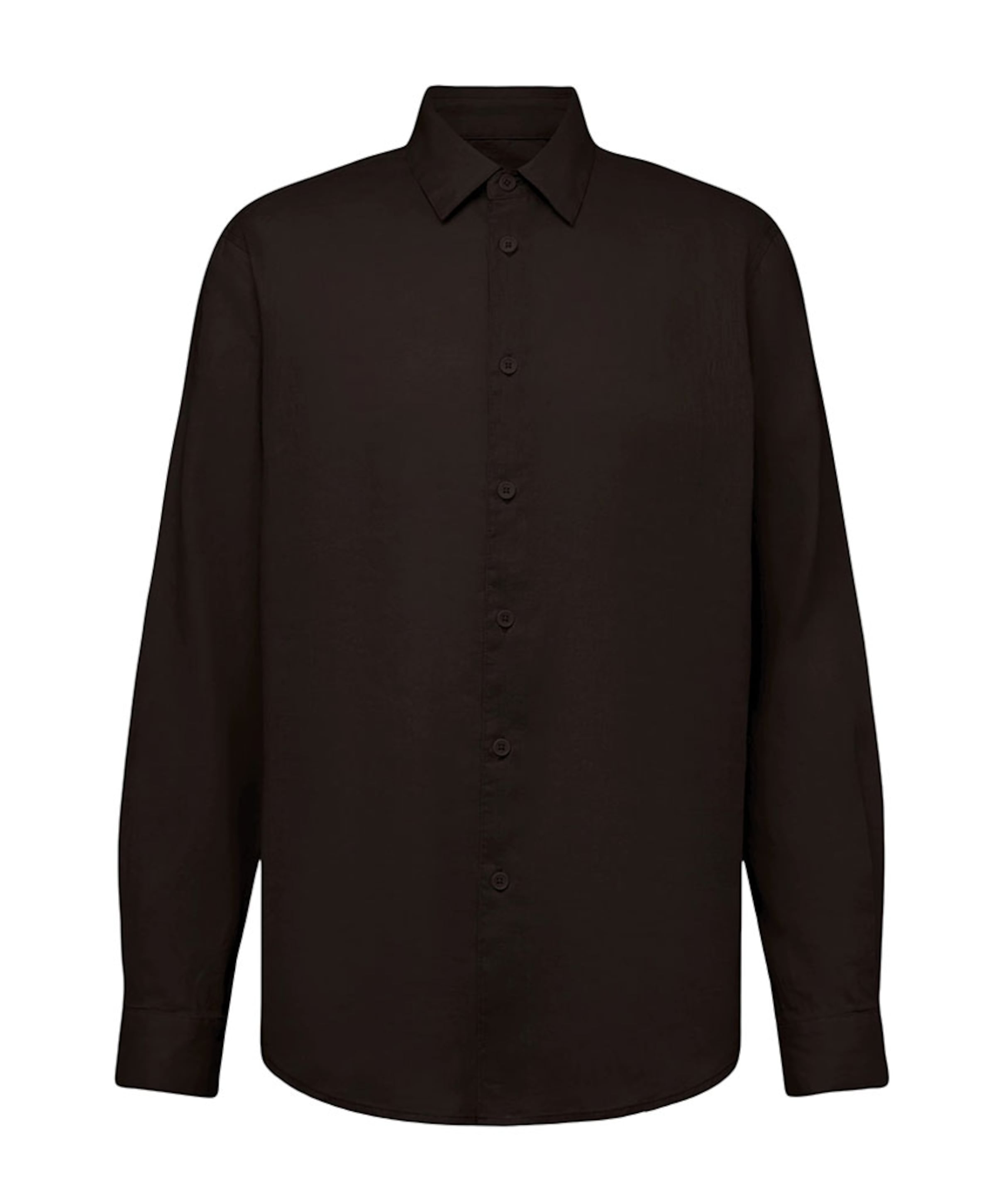 Heren overhemd lange mouw bruin