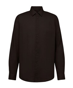 Heren overhemd lange mouw bruin