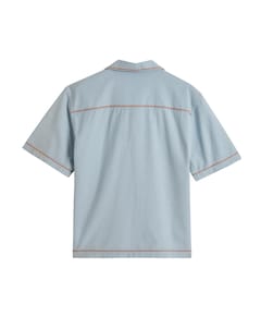 Heren overhemd korte mouw blauw