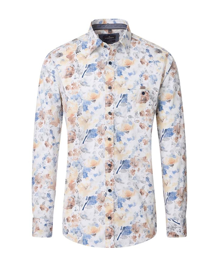 Heren overhemd lange mouw ecru