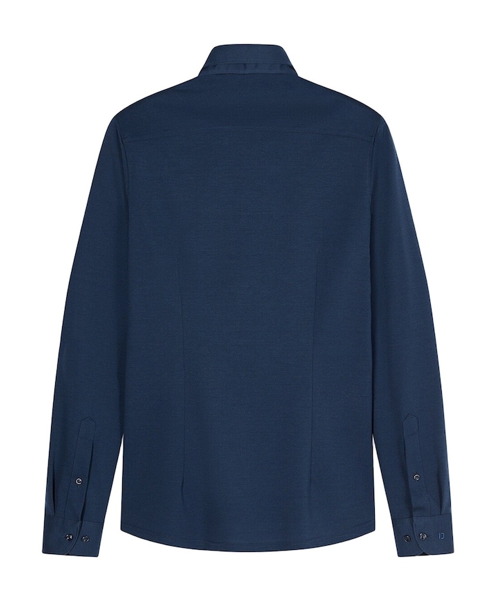 Heren overhemd lange mouw blauw