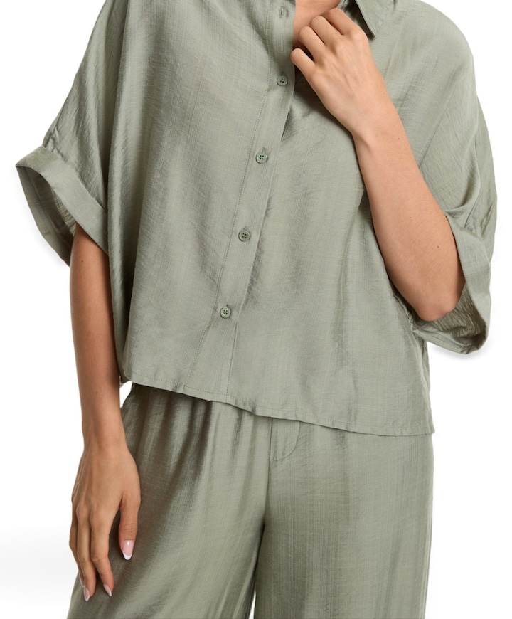 IRREGULAR WIDE LEG dames broek groen