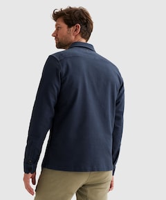 Heren overhemd lange mouw blauw