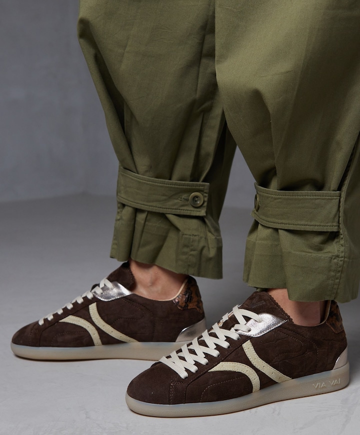 Nilla Khloe dames sneakers bruin