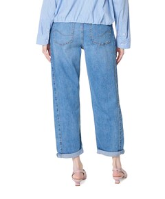 Caitlina Sidepatch Mid Stone dames jeans blauw